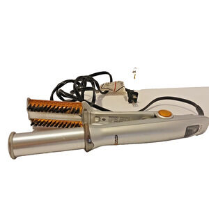 Instyler 1.25" Rotating Hot Iron Hair Straightener Silver Model IS1001 Tested